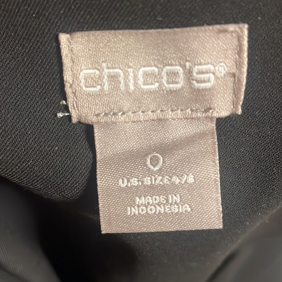 Chico’s oversized tunic mini dress drop shoulder shift style BLACK V neck size S - Picture 2 of 7